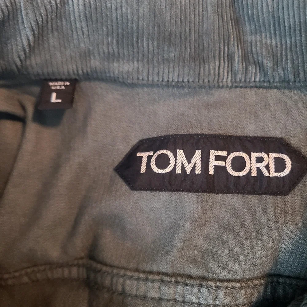Tom Ford Corduroy Cotton Blend Green‎ Fitted Trucker Jacket Utilitarian L